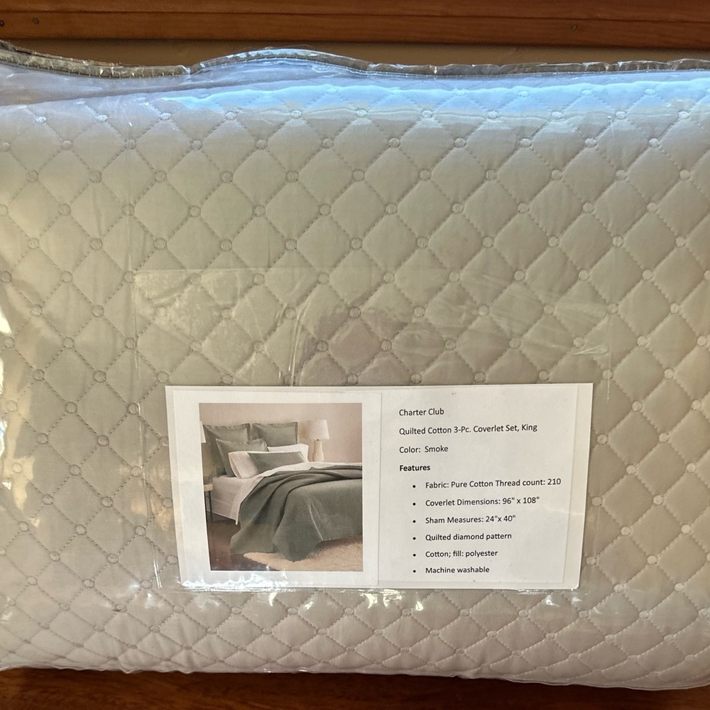 NWOT - Charter Club Quilt & Sham Set (3 piece) King
